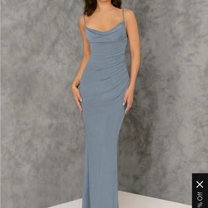 AZAZIE BERYL Stretch
Dusty Blue Sheath Luxe Knit Dress